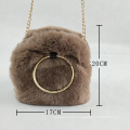 China factory wholesale Women Luxury Designer Handbag Womens Shoulder Bag fashionable rabbit fur bag